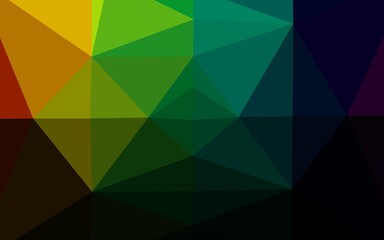 Dark Multicolor, Rainbow vector polygon abstract background. Geometric illustration in Origami style with gradient. Completely new template for your business design.