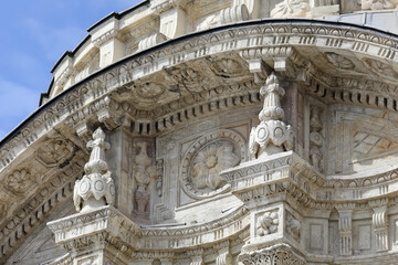 Ottoman Neo-Baroque style Ortakoy Mosque. Detail of the facade. Besiktas district, city of Istanbul, Turkey.
