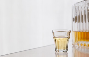 Alcoholic spirits and drinks concept background, with copy space