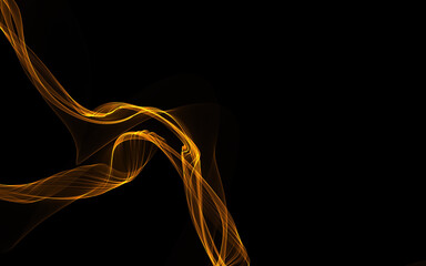 Dark abstract background with a glowing abstract waves