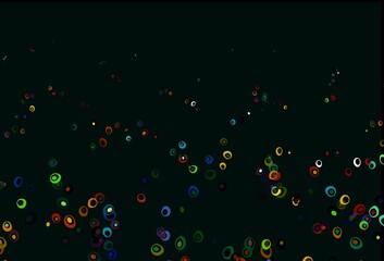 Light Multicolor, Rainbow vector background with bubbles.