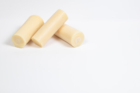 Palmettos whole or heart of palm on a white surface. Concept natural food, healthy food.