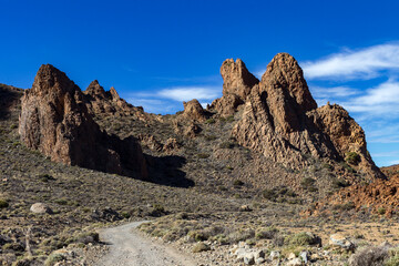 Views from Guajara mountain and surrounding area near Teide in Tenerife (Spain)