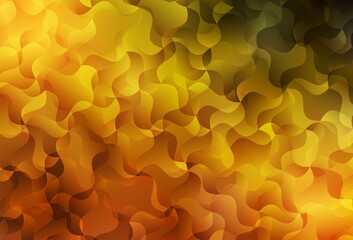 Dark Orange vector backdrop with curved lines.