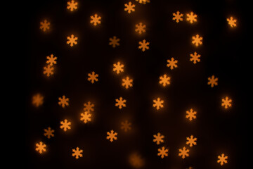 Yellow Snowflake Shaped Bokeh