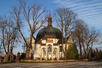 Fototapeta na wymiar church from the first half of the 15th century in Miszewo Murowane in Poland