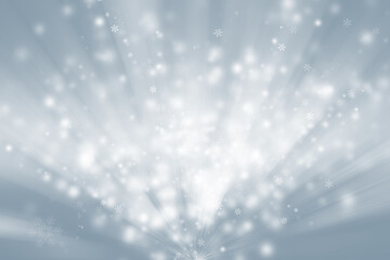 white and gray snow blur abstract background. Snowflake Bokeh Christmas blurred beautiful shiny Christmas lights.