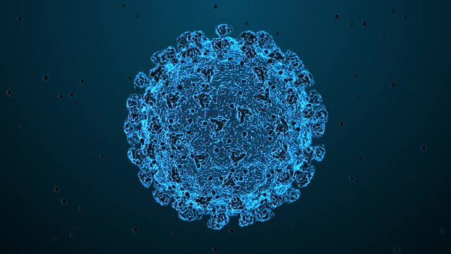 Coronavirus 2019-nCov under the microscope virus close up concept - animation render