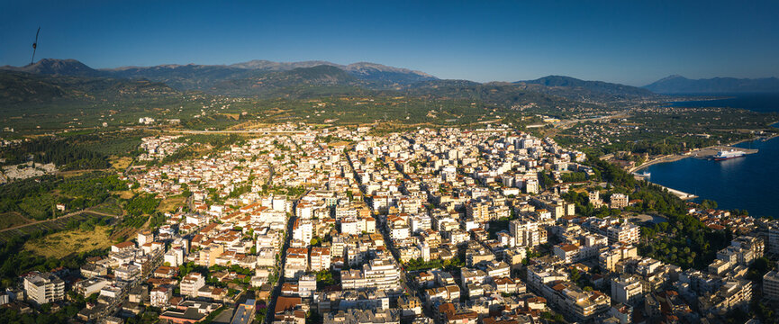 Aigio city aerial view, Greece