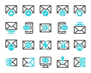 mail and email icon set,vector and illustration