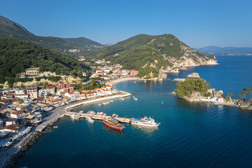Fototapeta premium Parga city, Preveza, Greece aerial view of the city