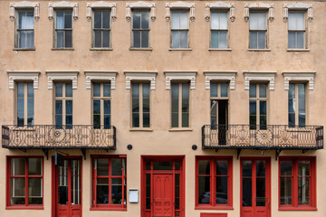 Obraz premium Front view of building facade