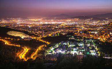 Night view of Athens, Greece