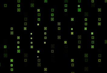 Dark Green vector template with circles, rectangles.