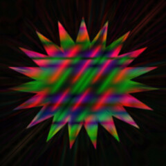 An abstract iridescent star shape burst background image.