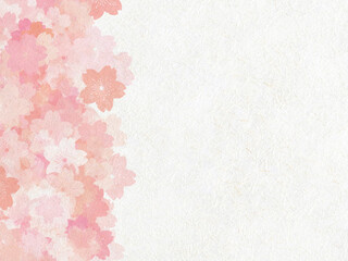Background image of pink cherry blossom pattern on white Japanese paper