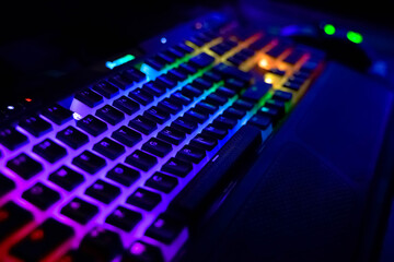 colorful rainbow gaming computer keyboard
