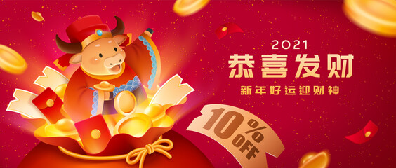 2021 year of ox big sale banner