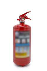 Novosibirsk, Russian Federation, April 5, 2020: Fire extinguisher, close-up on a white background
