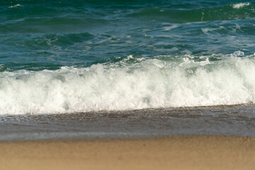 Beautiful wave on the background of the seascape.