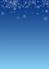 Gray Snowflake Vector Blue Background. Falling 