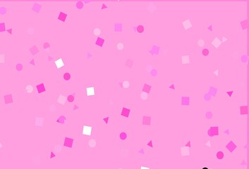 Light Pink vector backdrop with lines, circles, rhombus.