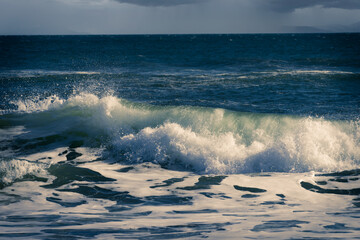 Beautiful wave on the background of the seascape.