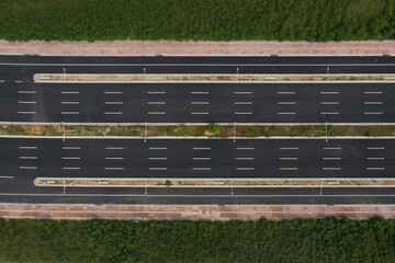Aerial photography of newly built urban asphalt roads in China