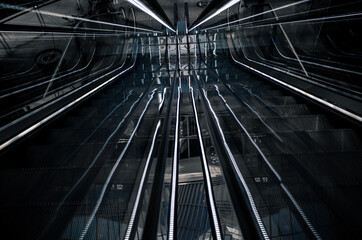 moving escalator in the city