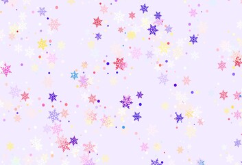 Light Multicolor vector template with ice snowflakes.