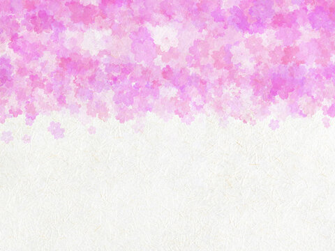 Background image of pink cherry blossom pattern on white Japanese paper