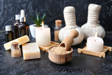 Beautiful spa composition on dark background