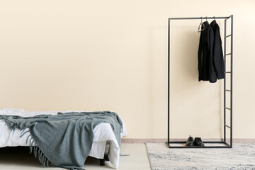 Interior of modern bedroom with wardrobe