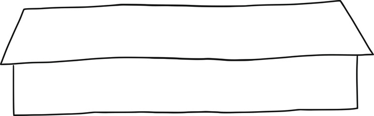 
hand-drawn small house by black line isolated on white background