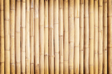 Bamboo cane fence or bamboo wall texture background