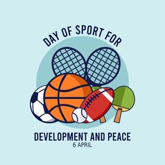 Day of Sport For Development and Peace Vector Illustration. Suitable for greeting card poster and banner.