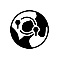 global location icon in glyph style isolated on white background. EPS 10