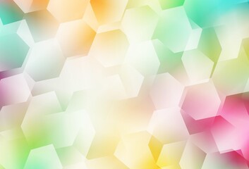 Fototapeta na wymiar Light Multicolor vector background with hexagons.