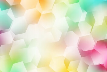 Light Multicolor vector background with hexagons.