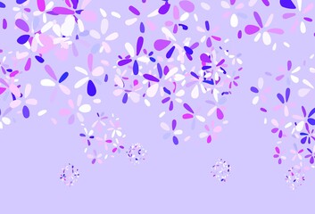 Light Purple vector natural backdrop with leaves.