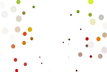 Light Green, Red vector background with bubbles.