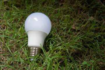 LED bulb with lighting on the glass for eco concept