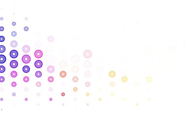 Light Pink, Yellow vector background with spots.