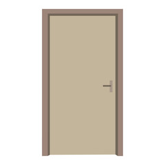 Classic cartoon with closed door. Room interior. Outline vector illustration. Stock image. EPS 10.