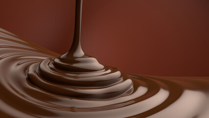 垂らしたチョコレートの3DCG