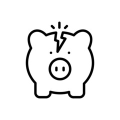 Black line icon for poverty