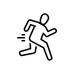 Black line icon for run