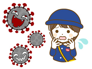 ウイルスに戸惑う幼稚園男児