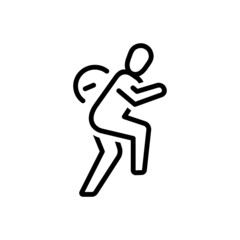 Black line icon for slowly