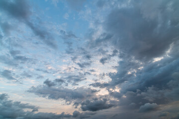Fototapeta na wymiar Rainy day sunrise cloudscape